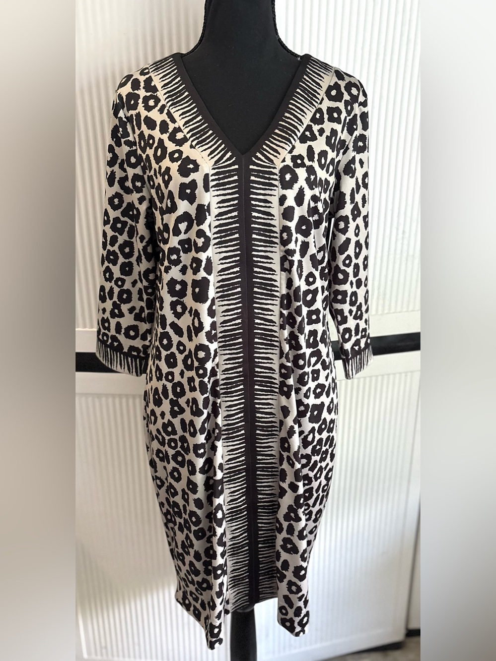 Gretchen Scott Border Town Animal Print Shift Dress Large